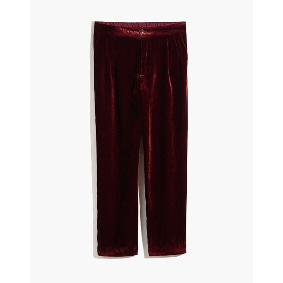 Madewell Pants - Madewell Womens Pants S Leg Velvet Maroon Witchy Whimsical Fairy Grunge Goth